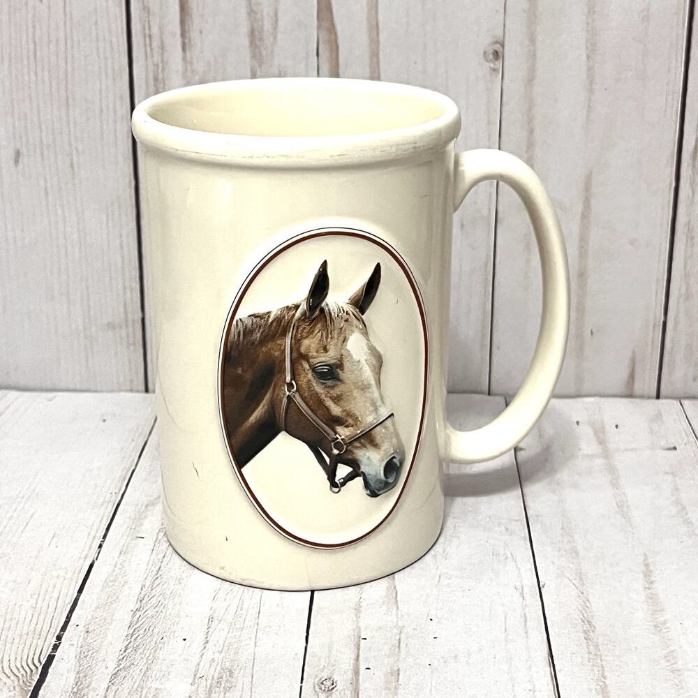 Equine Expressions 3D Image Pinto Horse Mug Cream Ceramic Churchill Quote